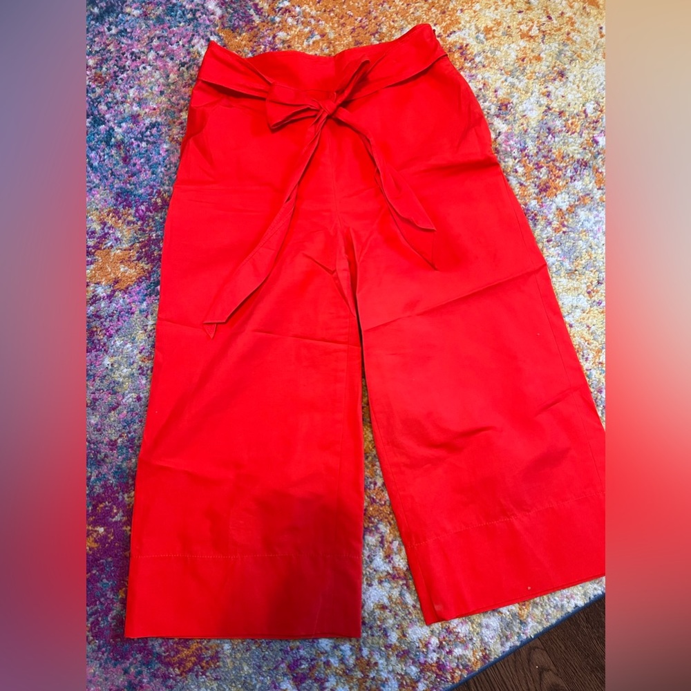 Cayenne Red Kate Spade Bow Pants with Wide Leg